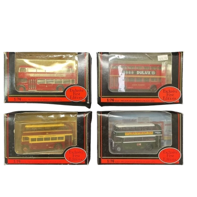 Exclusive First Editions Precision Die-cast Double Decker Busses x4