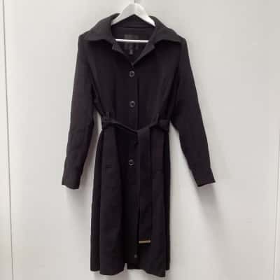 Forever New Womens  Size 12 Trench Coat Black  