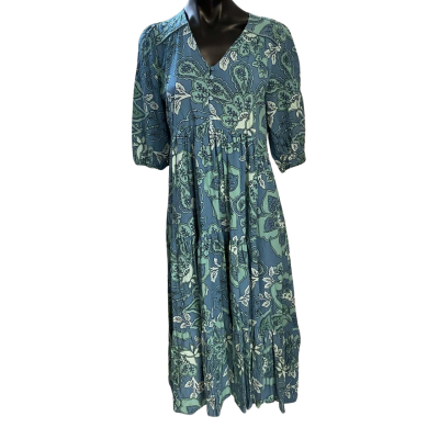 Jaase Womens  Size S Babydoll Dress Blue / Green / Pattern 
