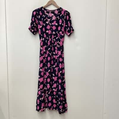 Mister Zimi Womens  Size 6 Floral Dress Black  / Navy Blue / Pink  