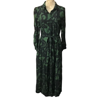 Zara 'The Lucy' Green and Black Maxi Shirt Dress