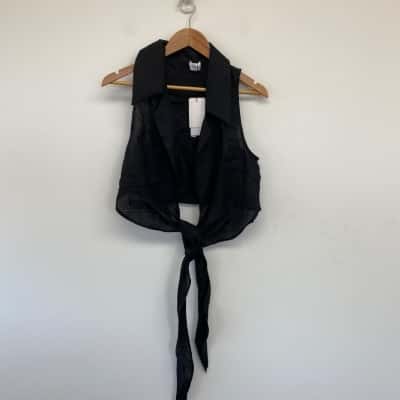 Sheike Black Linen Frankie Top Size 10