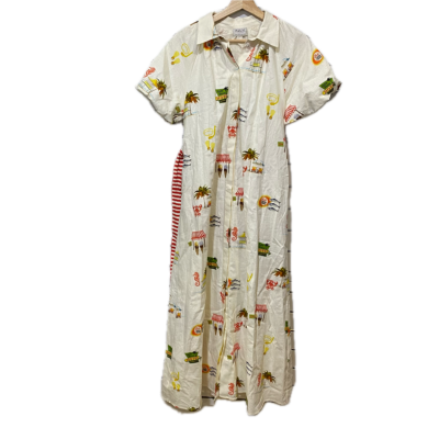 Palm Noosa Womens Dress Size 6 White with Puff Sleeves