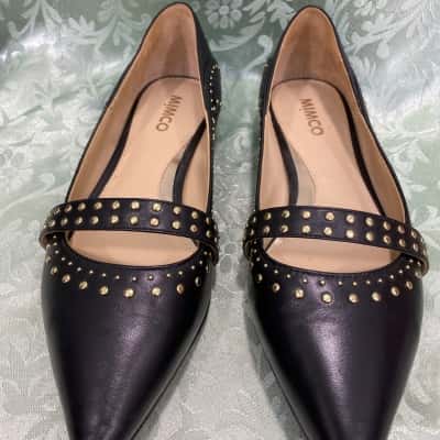 Mimco Womens  Size 40 Flats Black  / Gold 
