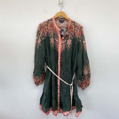 City Chic Sage Place  Long Sleeve Dress  Size L 