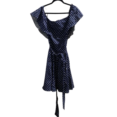 BNWT City Chic Womens Size XS Off The Shoulder Blue/White Polka Dot Dress $119