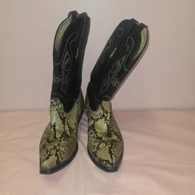  Mens "Corral Boots" Cowboy Boots Size 10.5 (US) Animal print / Black  