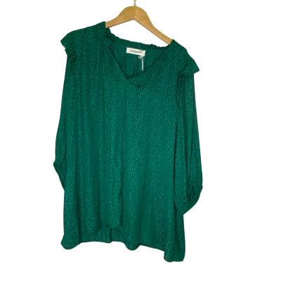 Virtuelle Womens  Size 18 Long Sleeve Top Green 