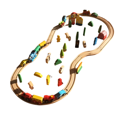 Ever Earth  Wooden Train Set as pictured