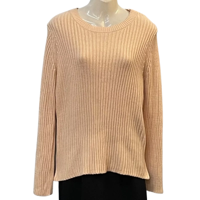 Dotti Womens  Size M Long Sleeve Top Beige 