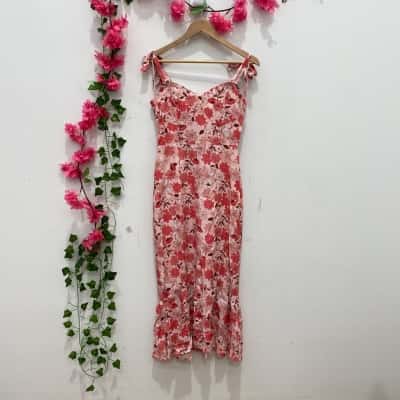 Piper Womens  Size 8 Casual Strapped Dress Floral / Multicoloured / Pink  