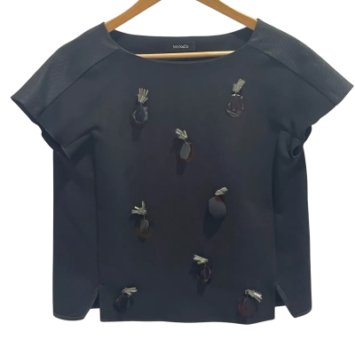 MAX&Co. Black Detail Top Size 8 