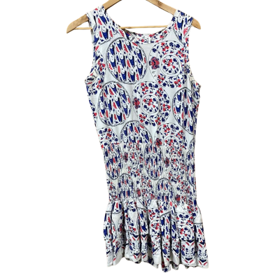 Country Road Cream/Floral Patterned Shirred Dress Size 8