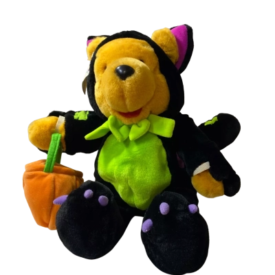 Disney Store Halloween Scaredy Cat Winnie the Pooh plush toy