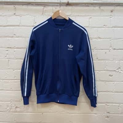Adidas Unisex Bomber Jacket Navy Blue / White 