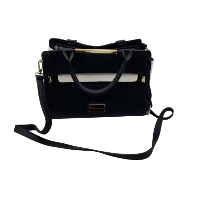 Christian Lacroix Womens Handbag Black  / White  29x20x12