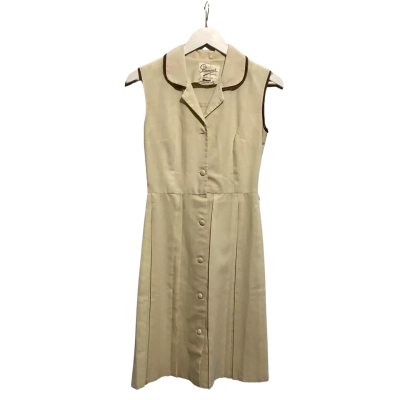  Womens  Size 8 Midi Dress Beige / Natural / Nude vintage