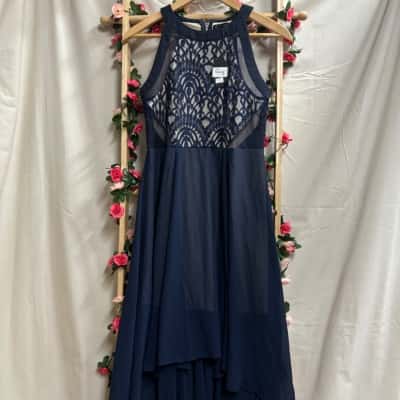 Womens Caroline Morgan Navy Hi-lo Hem Dress  Size 10 RRP $65