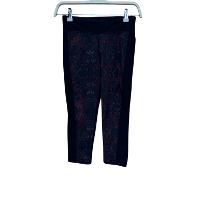 The Upside Womens Paisley print Capri Leggings Size S Black/ Blue/ Orange 