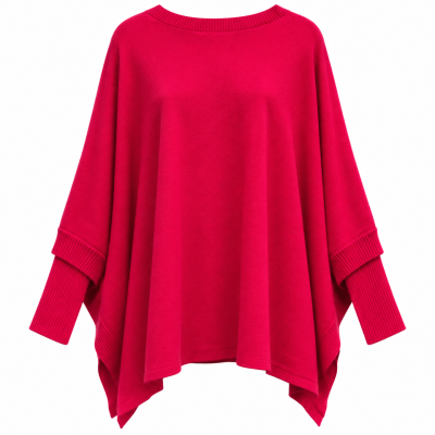 NWT Regatta “Sorrento” Hot Pink Cashmere & Wool Blend Poncho Knit – Size 12