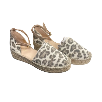 Jo Mercer Leopard print flat platform espadrille size 41 sandals