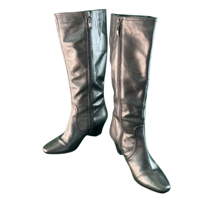 Valeria Grossi Womens  calf high leather boots Size 39 Black  