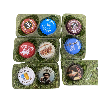 Carlton Draught Bottle Cap Magnets Set Of 9