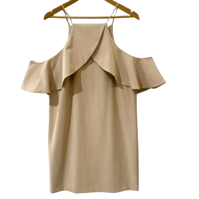 Witchery Size 16 Beige Off The Shoulder Dress