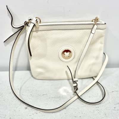 Mimco Leather Creme Cross Body Bag