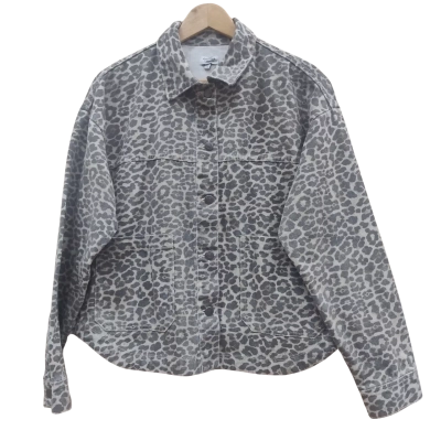 Ghanda Womens Size S Denim Jacket Animal Print (6)
