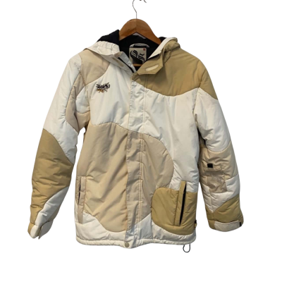 Vintage Quicksilver Womens  Size 12 Parka Beige / White 