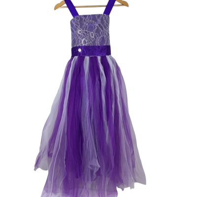 Iefiel Kids Size 14 Dress Purple / White 