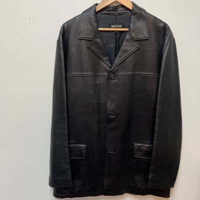 Country Road Mens  Size XL Leather Jacket Black  