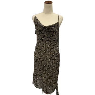 Bec & Bridge Womens 100% silk Size 10 asymmetrical Party Dress Snake print 