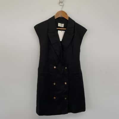 Dissh Black Logan Linen Blazer Dress  Size 12 