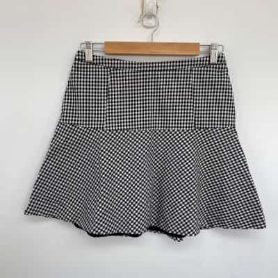 Marcs Black White Checked Mini Skirt  Size 8 