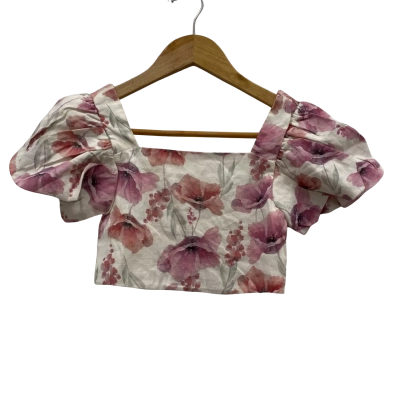 Saffron & Clover Kids Linen Blend Top Size 8 Floral RRP$80