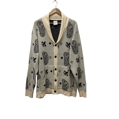 Carre Paris France Womens  Size XL Cardigan Bandana Pattern 