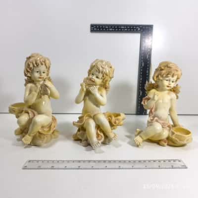 3x Vintage Cherub Figurines Magill Ceramics 