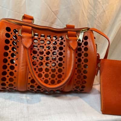  Womens Orange Shoulder Bag 28x14x19 cm