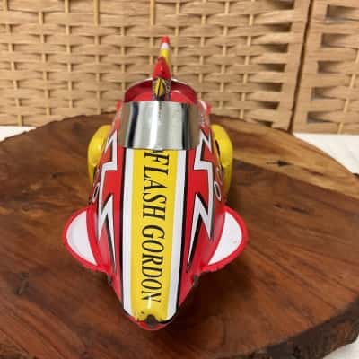 Vintage FLASH GORDON SPARKLING ROCKET FIGHTER SHIP 2004 Schylling Friction 1939 Replica Collectable gift present birthday 