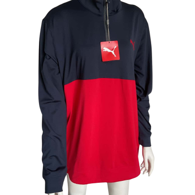 NEW -Puma Mens  1/4 zip navy blazer ski patrol top Size L / M 