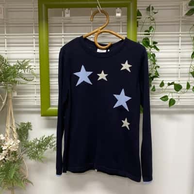 Foil Clothing Brand New with Tags 100% Cotton Womens  Size M Crew Neck Jumper Blue 