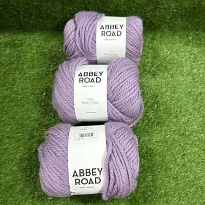 Abbey Road Kikki Merino 100g Yarn Violet X 3 