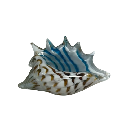 Murano Style Handblown Glass Conch Shell Paperweight