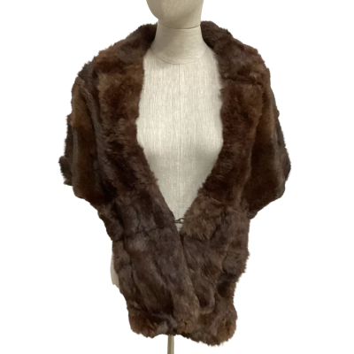 Vintage J. Jackson & Sons Fur Stole with Pockets Brown 