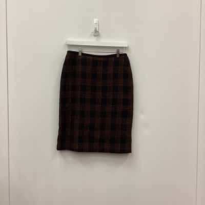 Table Eight Womens Size 12 Black /Brown Winter Skirt