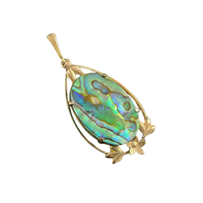  Rolled gold antique Paua shell Brooch Gold / Multicoloured 
