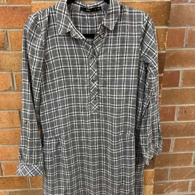 Sportsgirl Womens  Size 6 Mini Dress Black  / Checked / White 