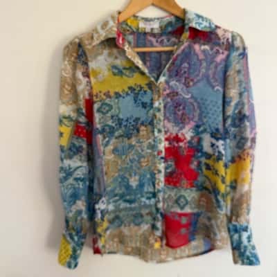 Thanne   Sheer Paisley Shirt.   Size 6 